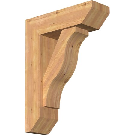 Ekena Millwork Funston Slat Smooth Bracket w/ Offset Brace, Western Red Cedar, 7 1/2"W x 24"D x 32"H BKT0806X24X32FST06SWR